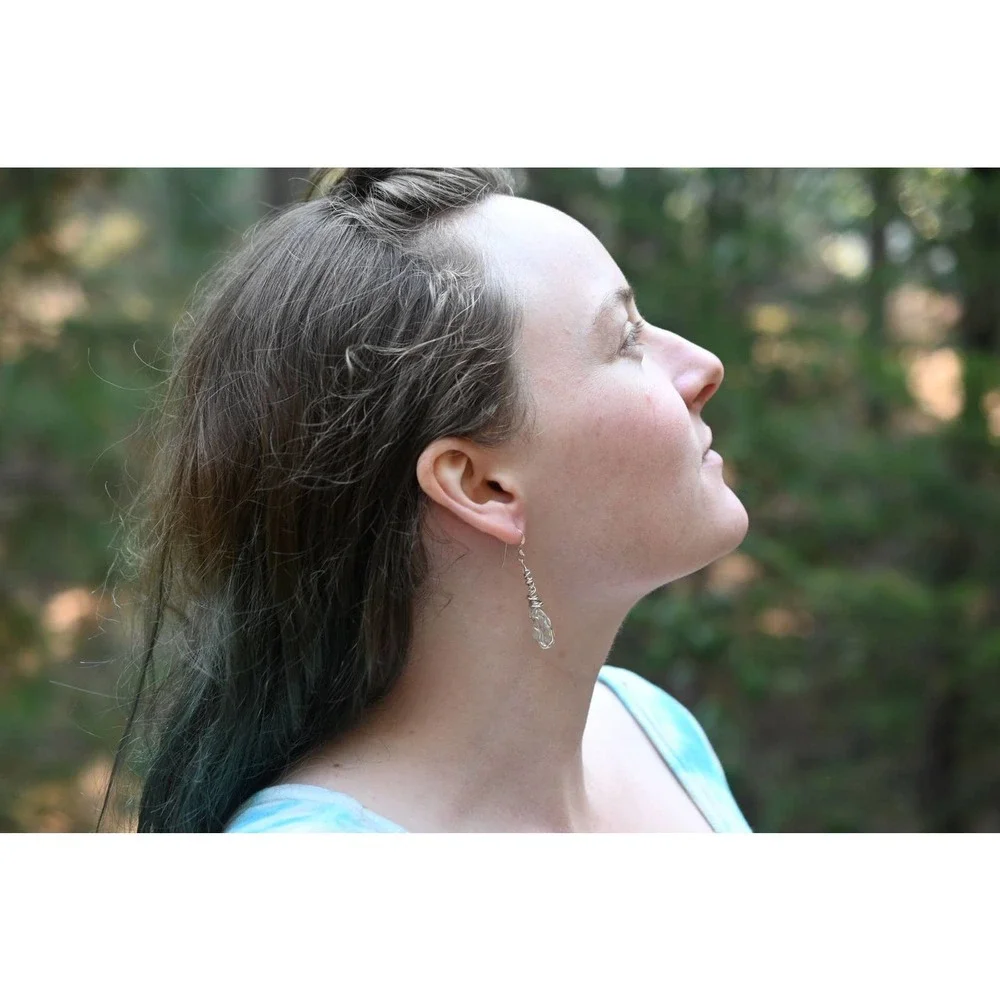 Large Dangle Earrings, Wire Wrapped Earrings, sterling silver, Gift for …